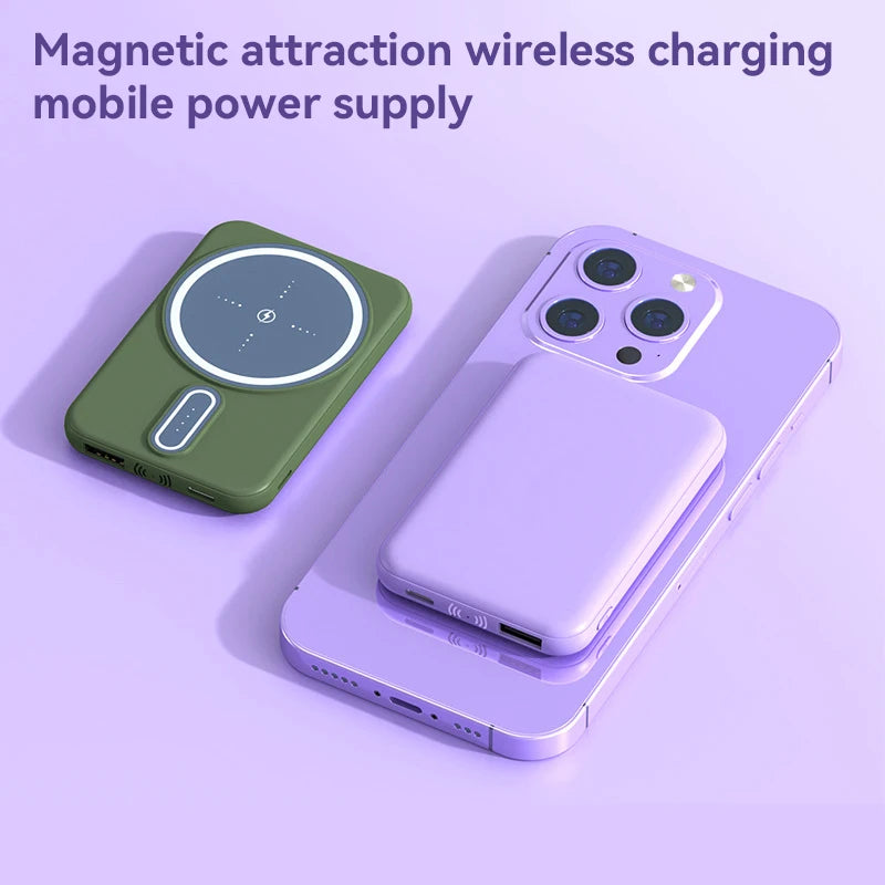 Lenovo 50000mAh Wireless Magnetic Power Bank Super Fast Charging Portable Battery Charger For iPhone Huawei Samsung 2024 New